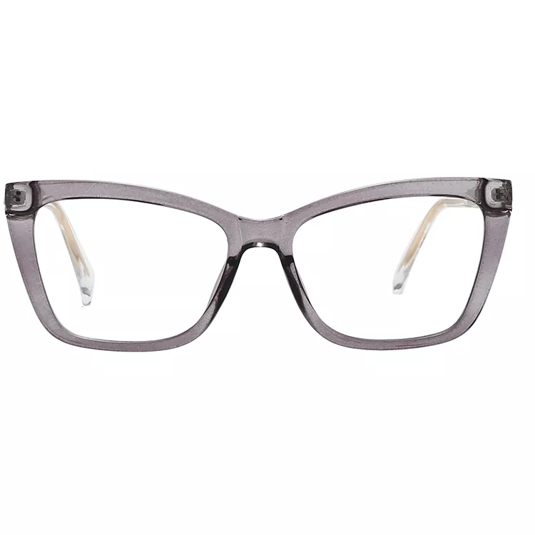 Geometric Color-Block Inlay Colored Core Wire Temple Glasses