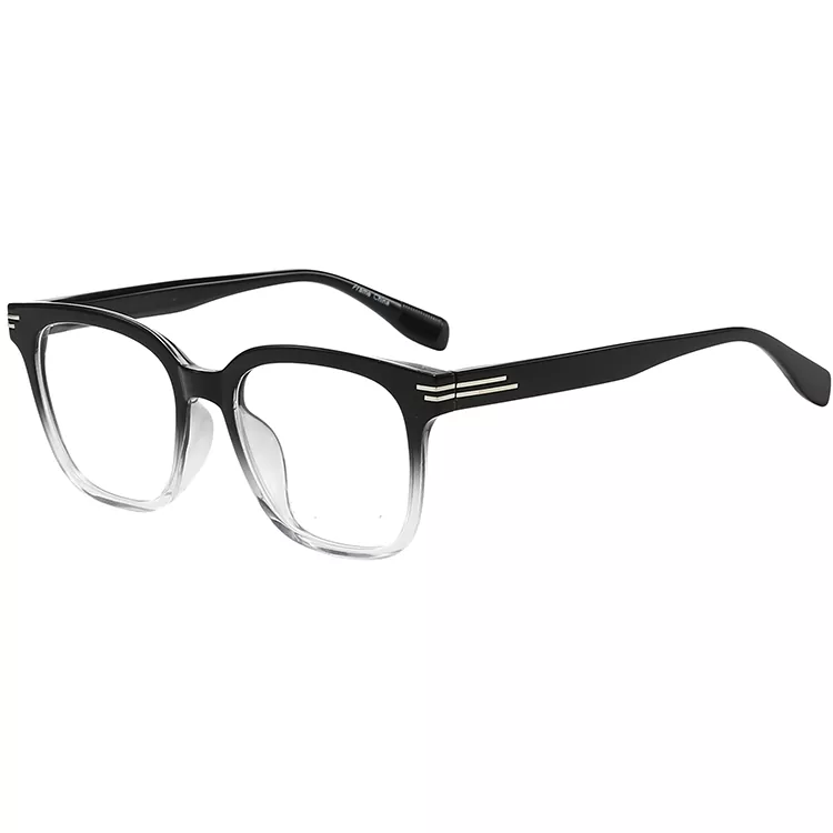 TR90 Transparent fyrkantig randig nit Mode optisk ram